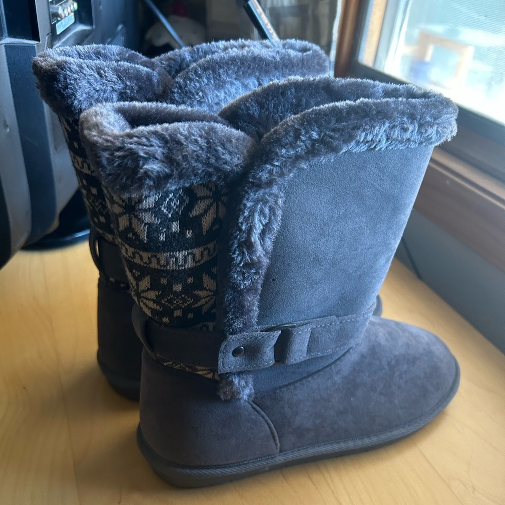 Rampage Gray Suede Winter Boots Women’s size 9 New in box - Picture 4 of 6
